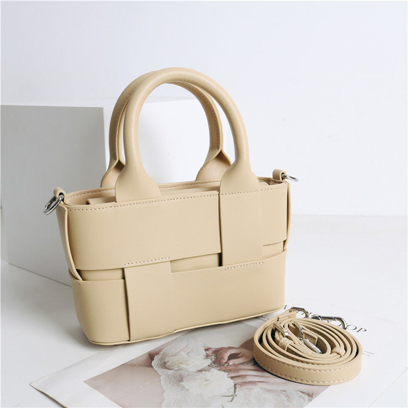 Women’s Woven Leather Top Handle Tote Bag image 6