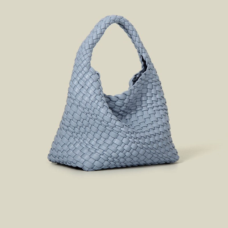 Women’s Woven PU Material Minimalist Bucket Tote Bag image 4