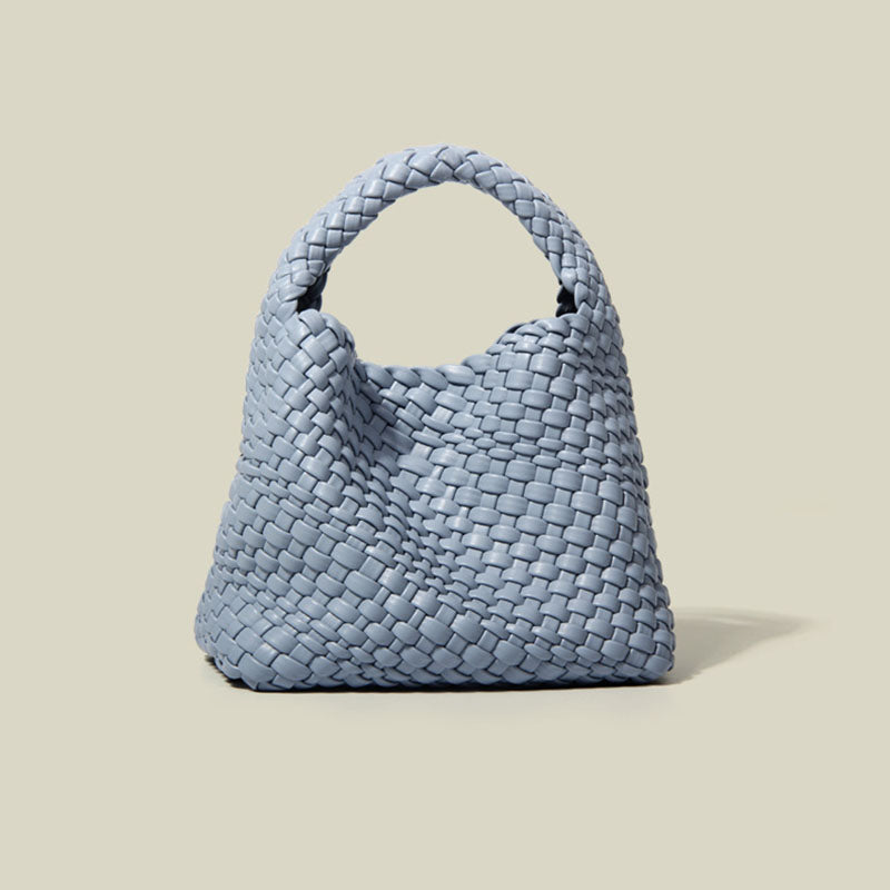 Women’s Woven PU Material Minimalist Bucket Tote Bag image 2