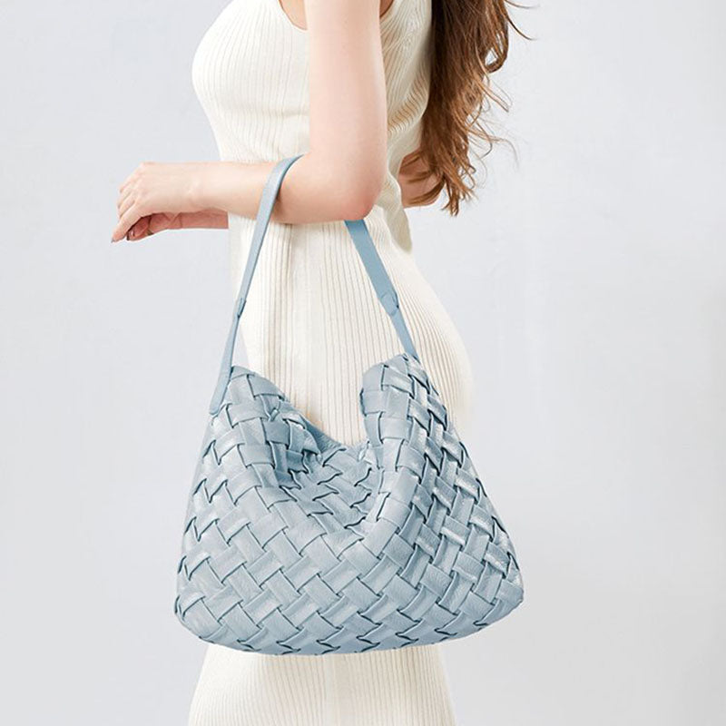 Women’s Woven PU Material Vintage Crossbody Shoulder Tote Bags image 9
