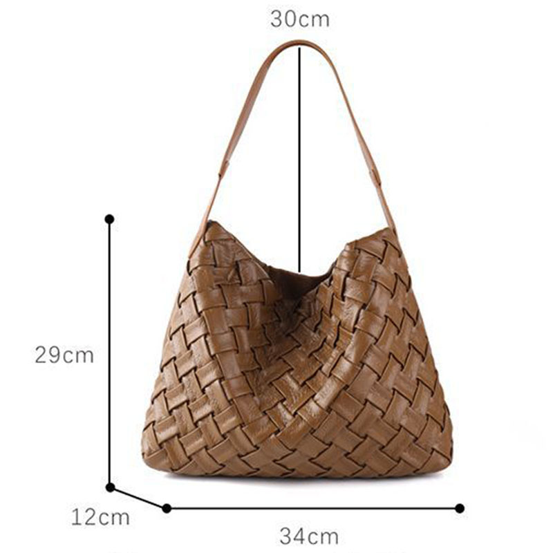 Women’s Woven PU Material Vintage Crossbody Shoulder Tote Bags image 2