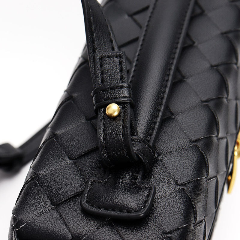 Women’s Woven Split Leather Crossbody Box Handbag image 4