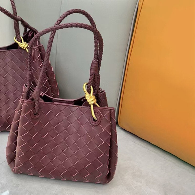 Women’s Woven Split Leather Crossbody Shoulder Bucket Bag image 16
