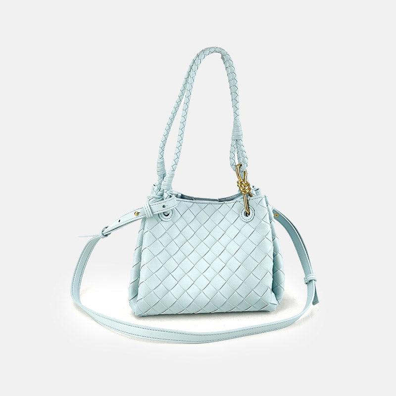 Women’s Woven Split Leather Crossbody Shoulder Bucket Bag image 10