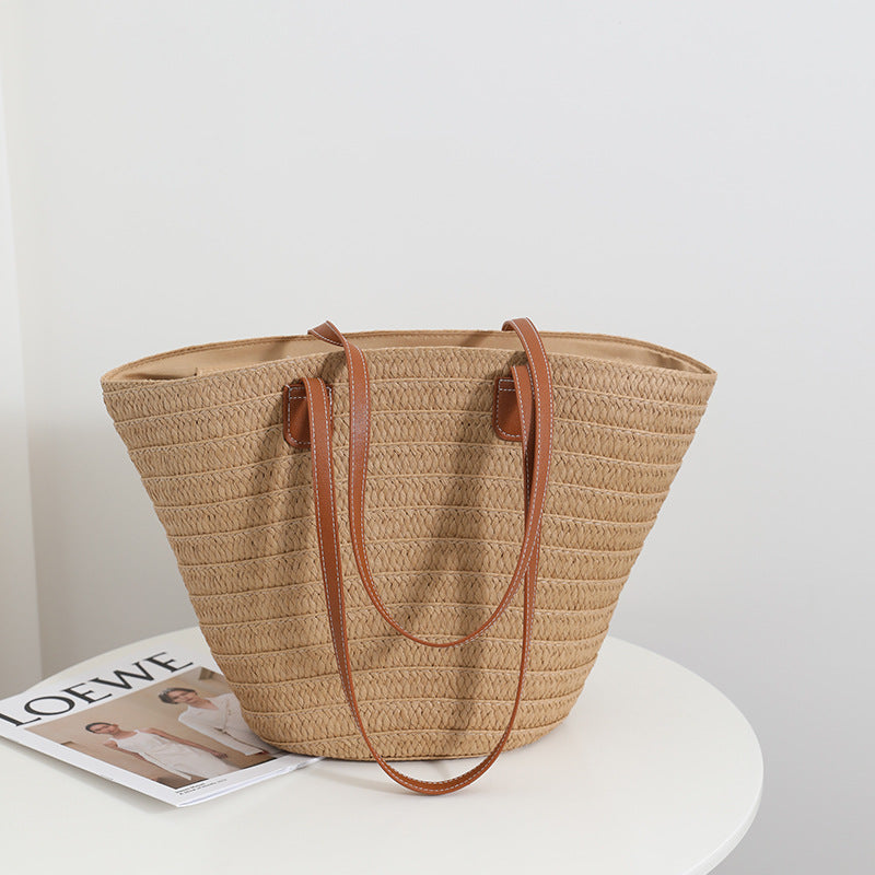 Women’s Woven Straw Beach Tote Bag with Large Capacity image