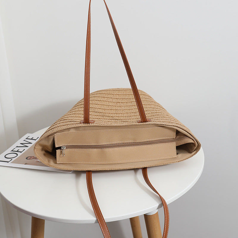 Women’s Woven Straw Beach Tote Bag with Large Capacity image 3