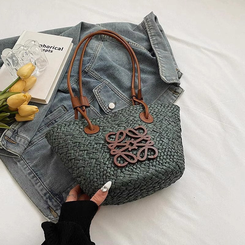 Women’s Woven Straw Shoulder Tote Bag image 5