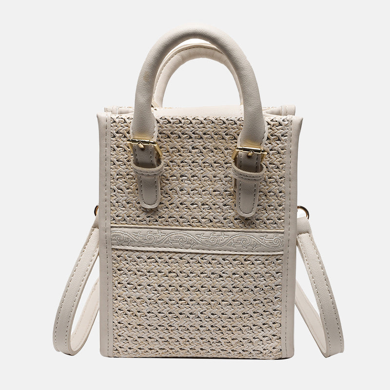 Women’s Woven Straw Shoulder Tote Bag for Beach Vacation image 6