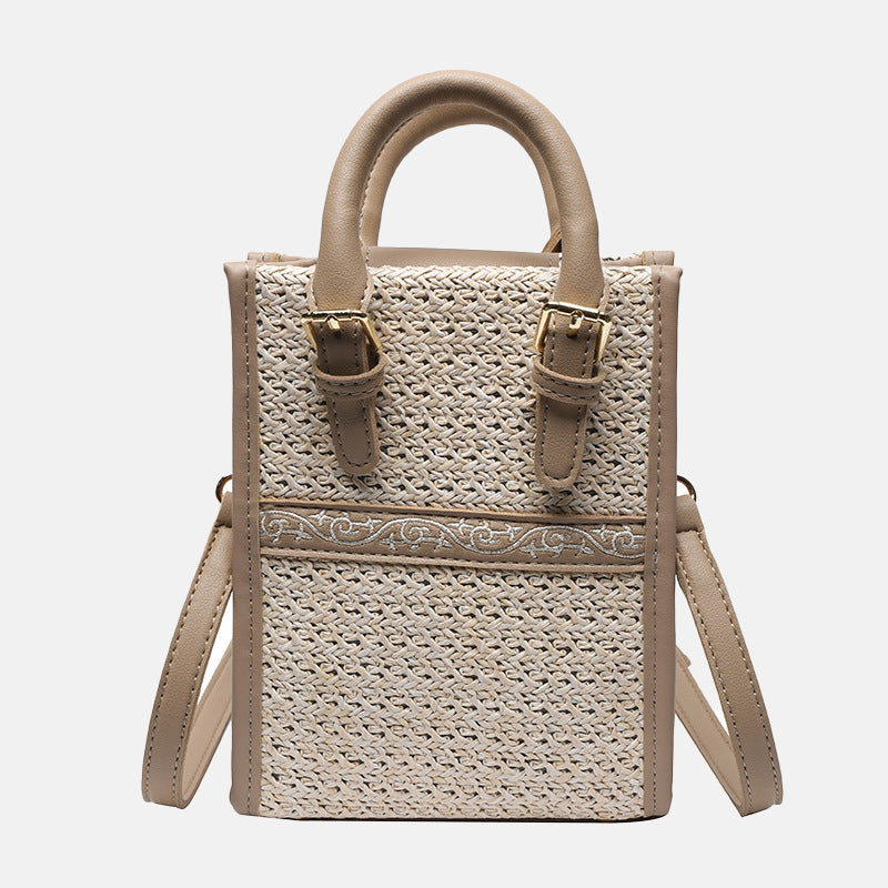 Women’s Woven Straw Shoulder Tote Bag for Beach Vacation image 7