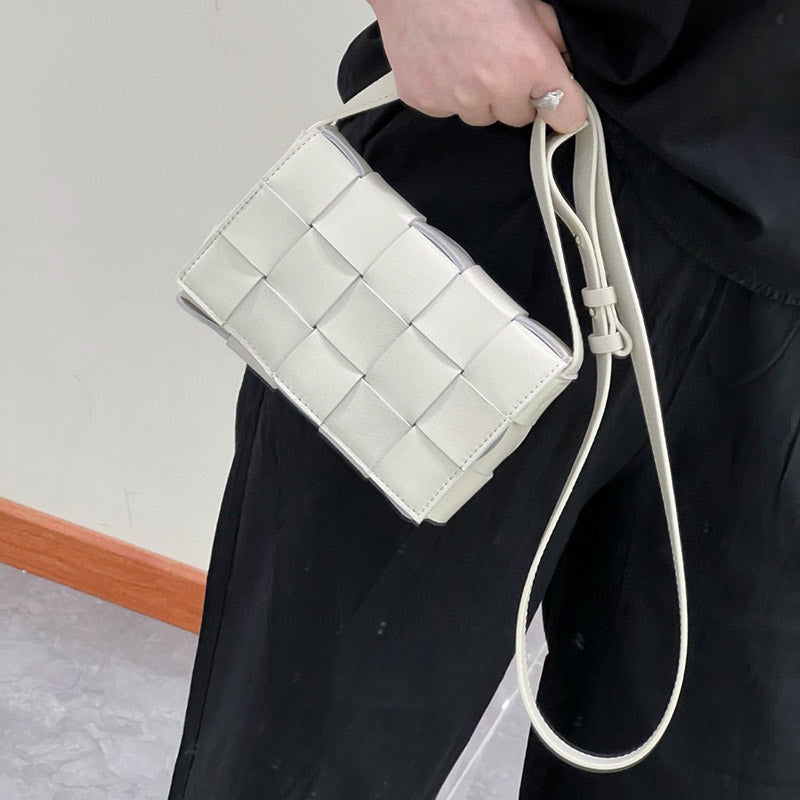 Women’s Woven Top-Grain Lambskin Leather Crossbody Shoulder Bag image 3