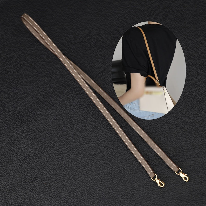 Artisanal Epsom Leather Bandoulière (10mm Ultra-Slim): Hand-Stitched Crossbody Strap Compatible with Mini Kelly II Bag