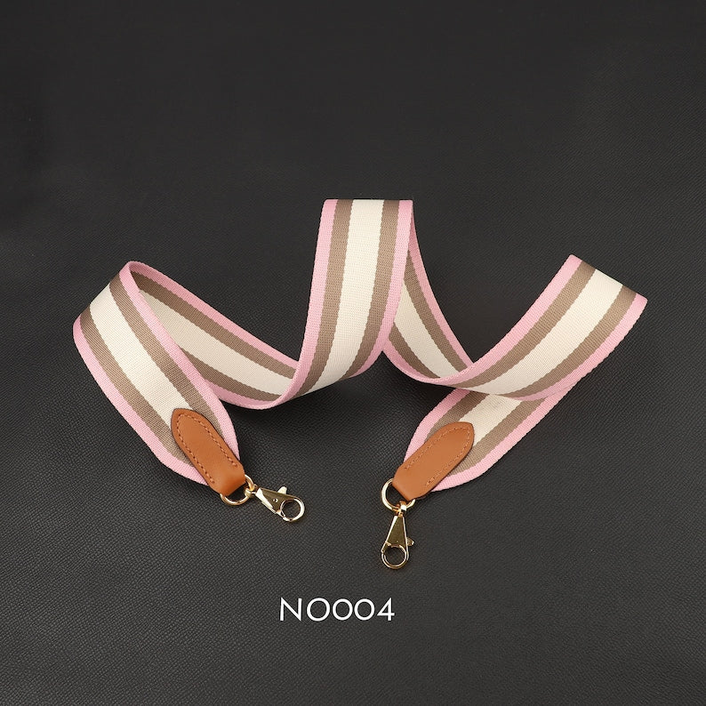 Striped Canvas Bag Strap: Handmade 50mm Replacement Shoulder or Crossbody