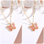Love & Freedom Crystal Butterfly Necklace