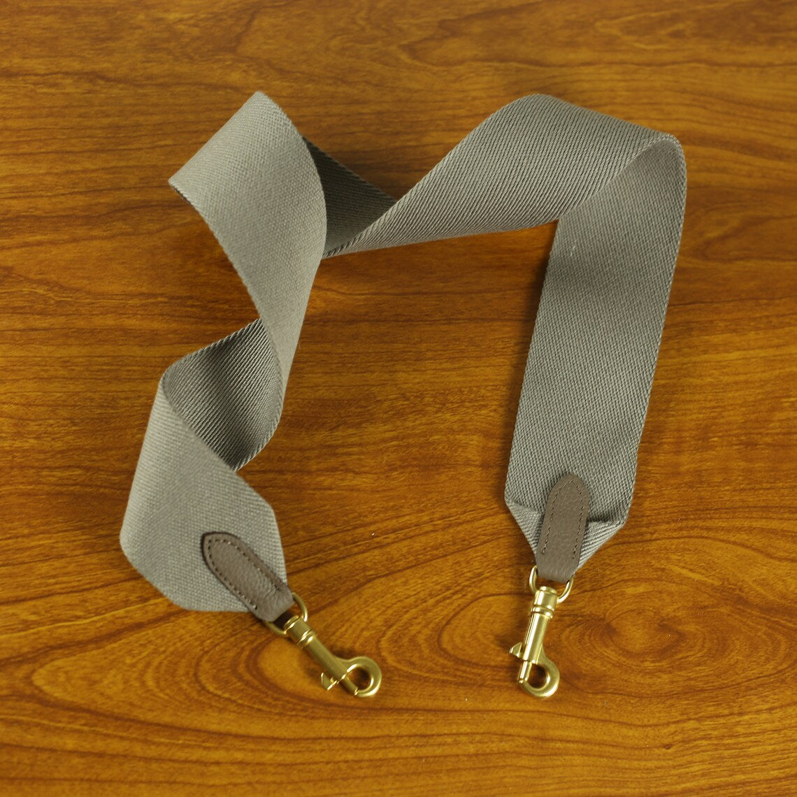 Black Calfskin Leather Bag Strap: 2.4inch Wide Canvas