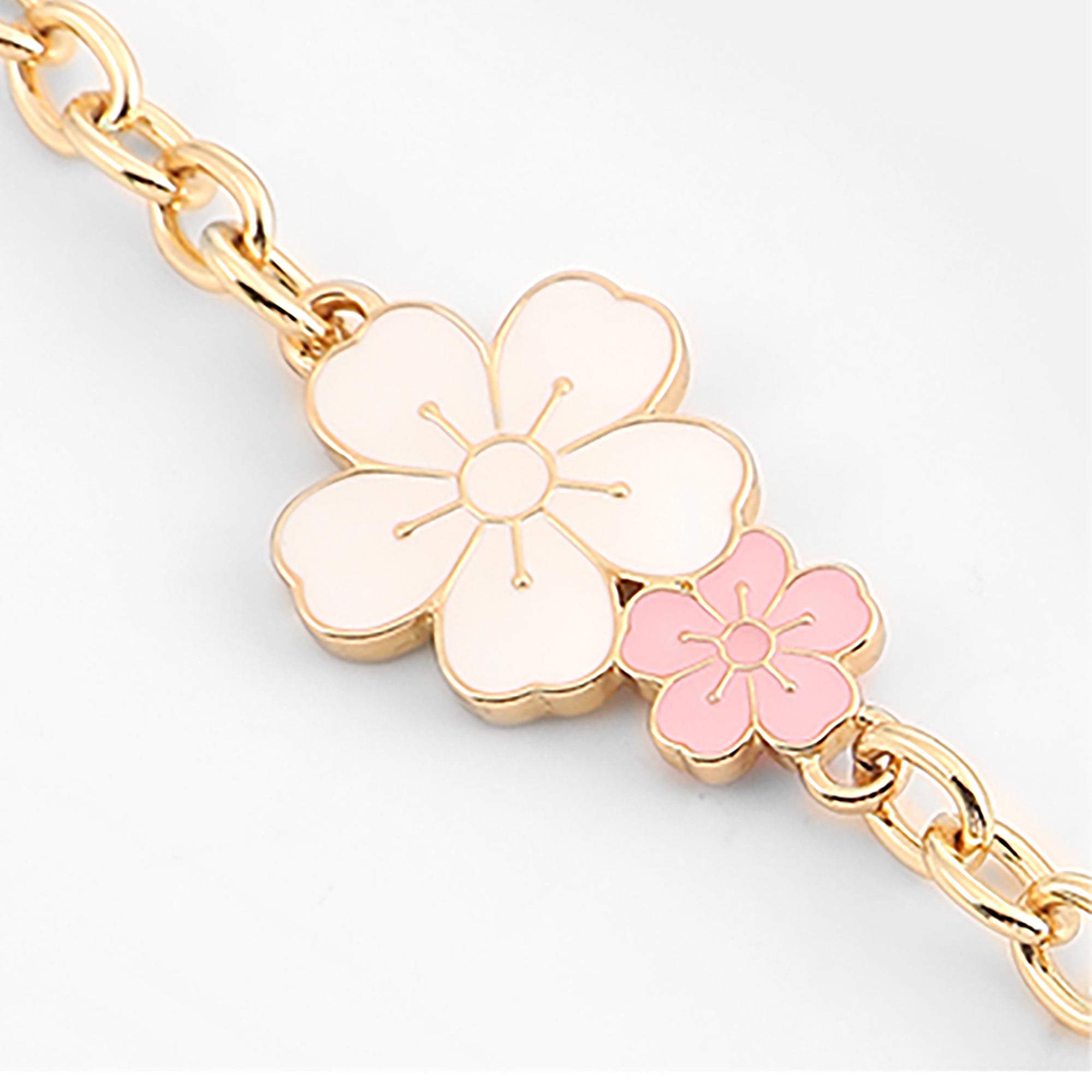 Small purse decorative chain, metal chain, pink cherry blossom bag accessories