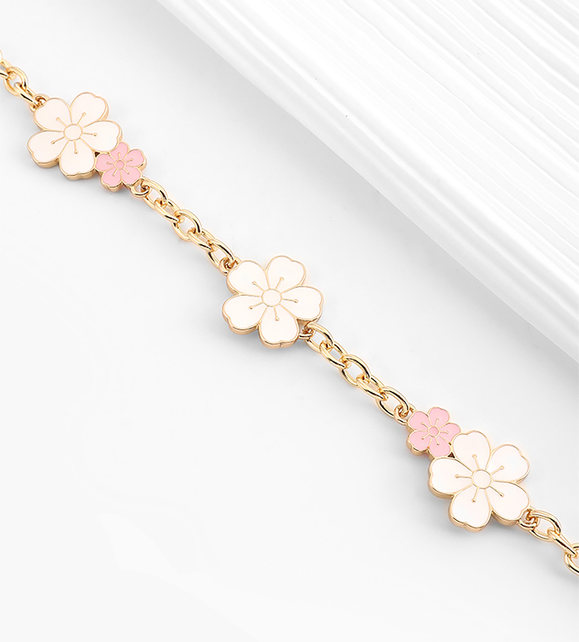 Small purse decorative chain, metal chain, pink cherry blossom bag accessories