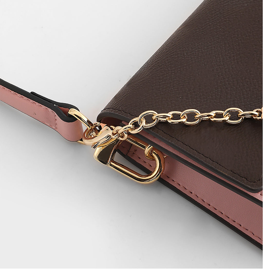 Small purse decorative chain, metal chain, pink cherry blossom bag accessories