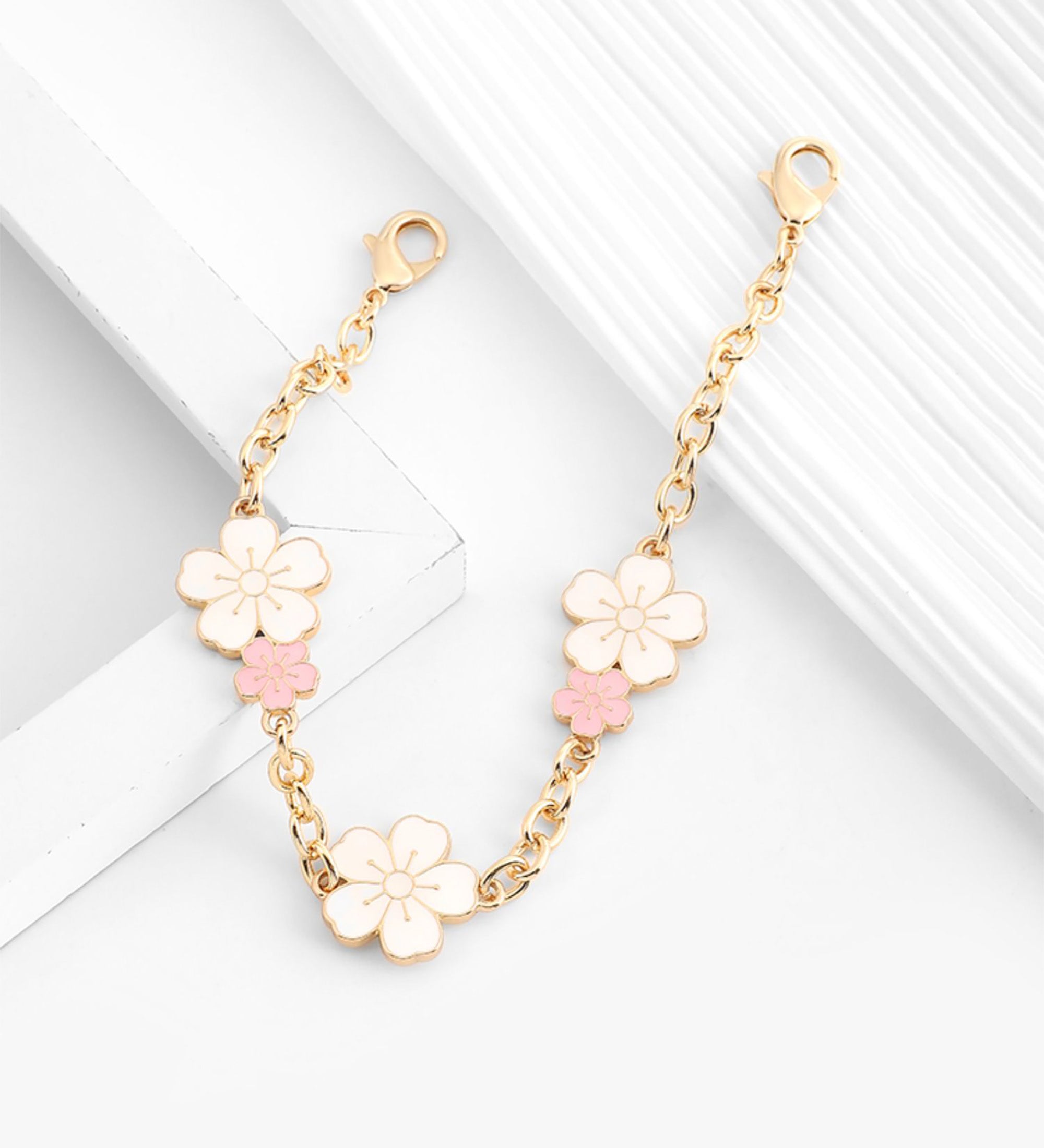Small purse decorative chain, metal chain, pink cherry blossom bag accessories