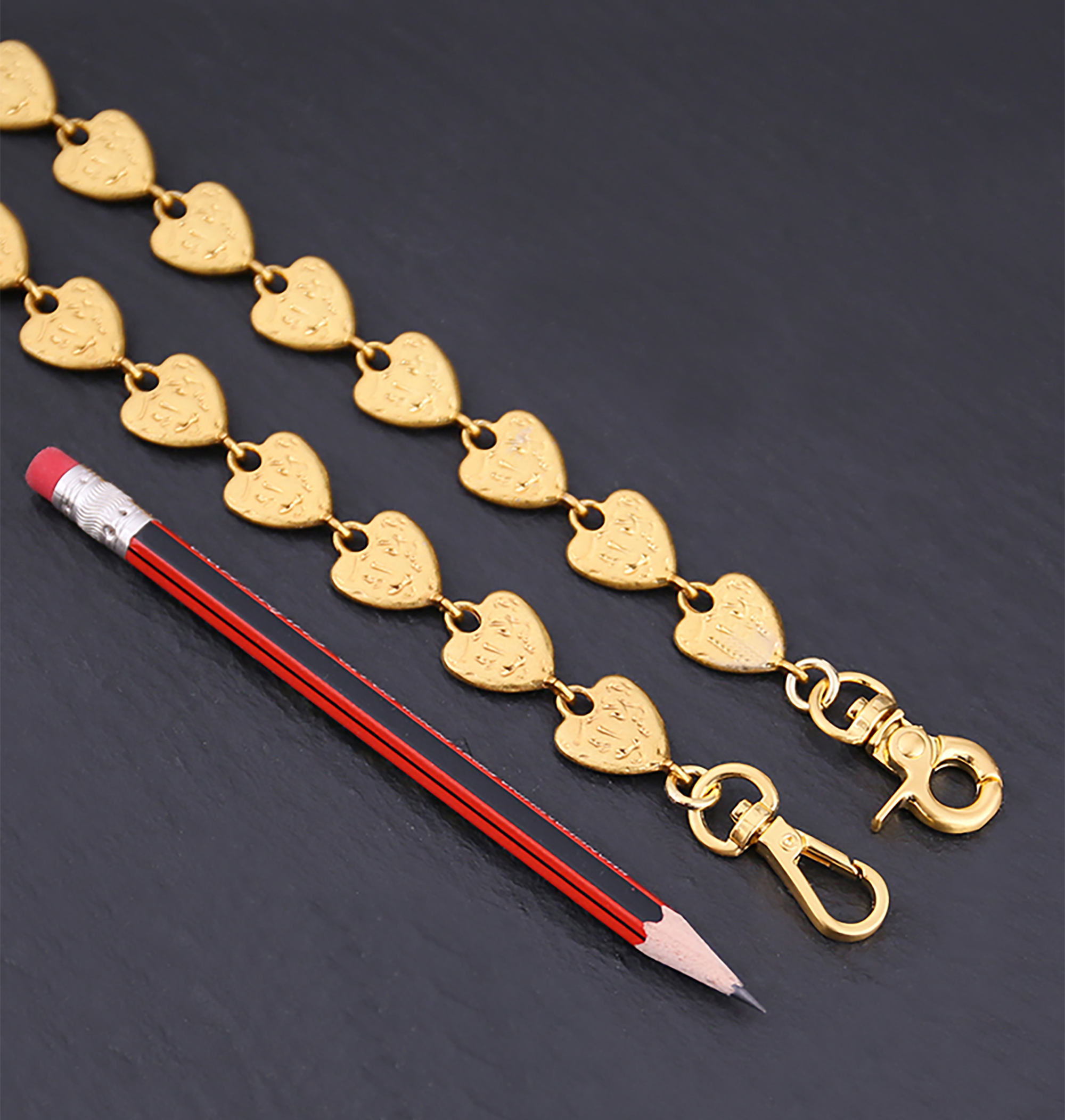 Vintage Bag Chain Accessories Crossbody Chain Strap,Heart-shaped Metal Replacement Chain.