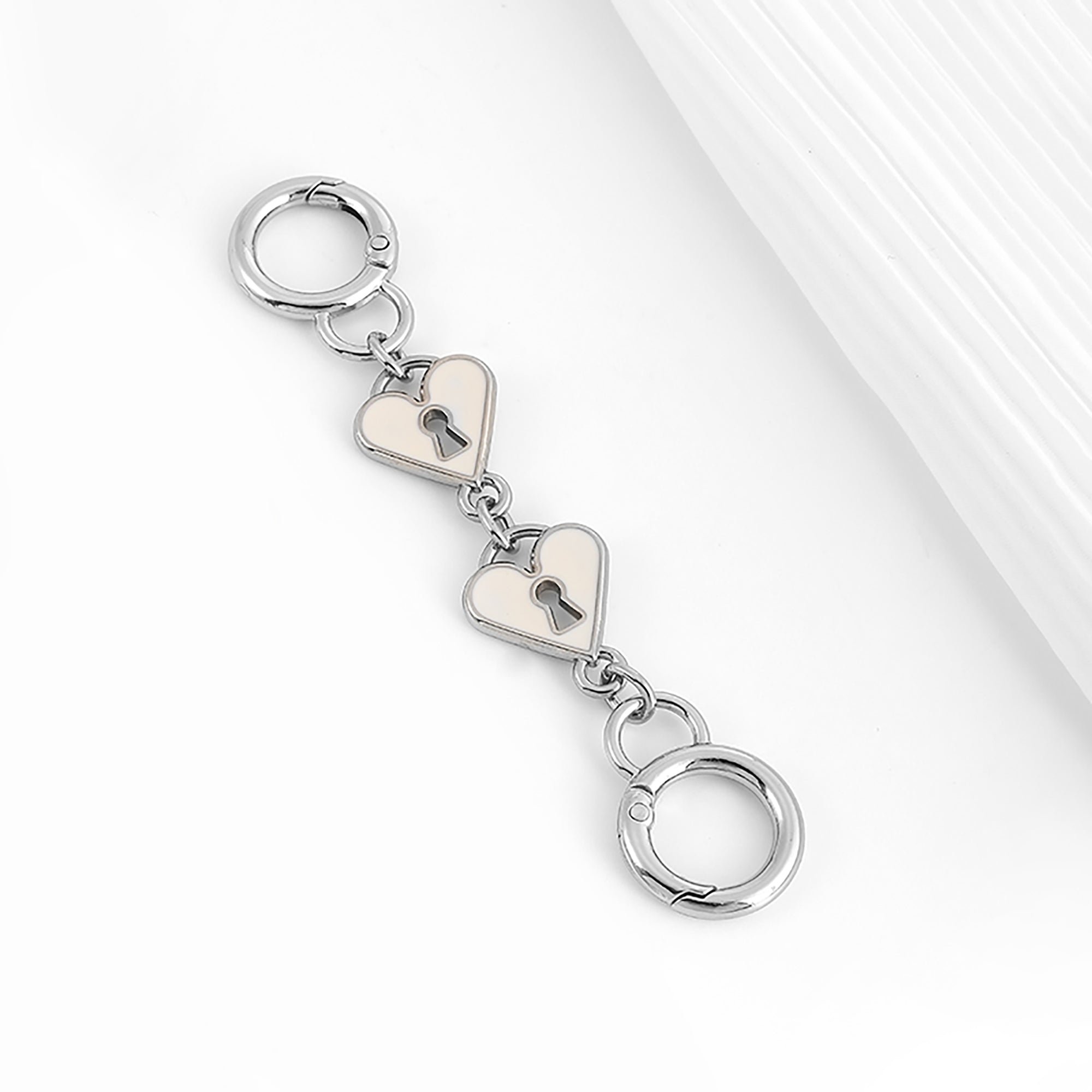 Shoulder strap extension chain for Nolita 19 crossbody, replacement bag strap extension chain with heart-shaped lock style metal accessories