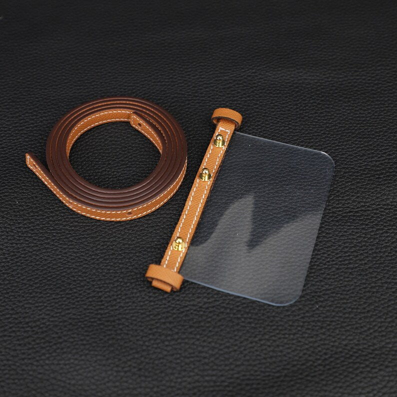 Epsom Leather Wallet Strap with Clear Silicone Insert