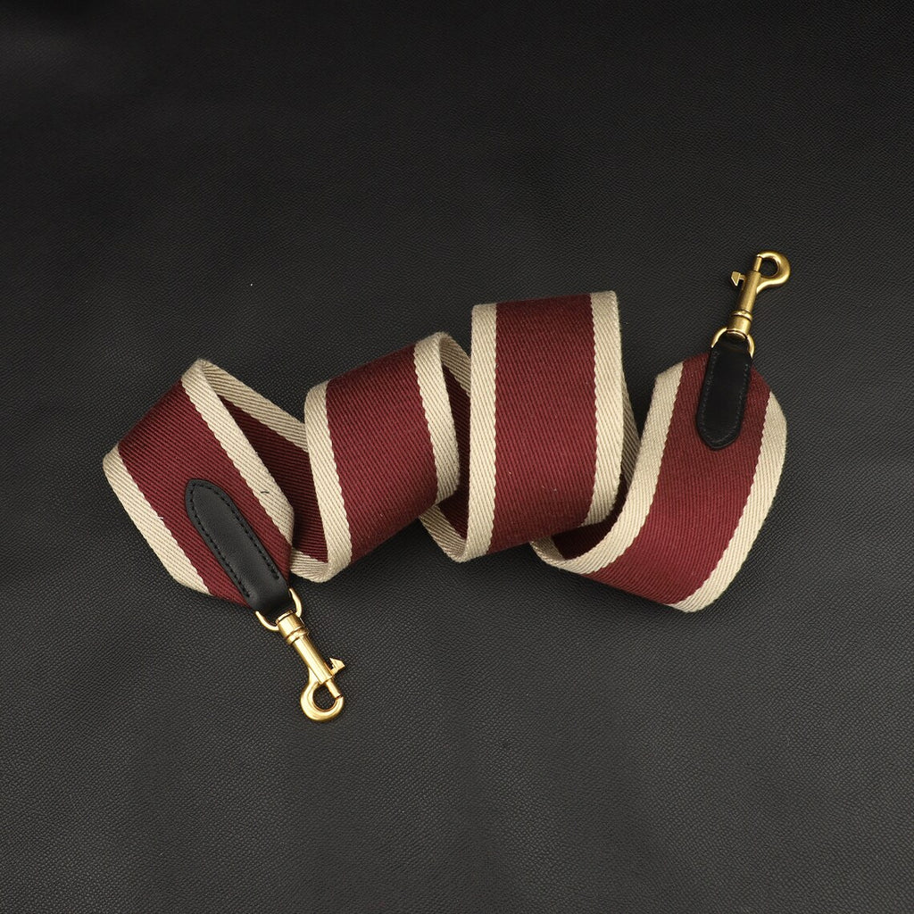 Textile & Calfskin Bag Strap: 2" Wide, Crossbody or Shoulder