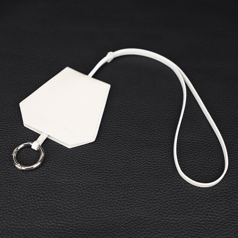 Handmade Epsom Leather Key Holder: Custom Key Pouch with Strap