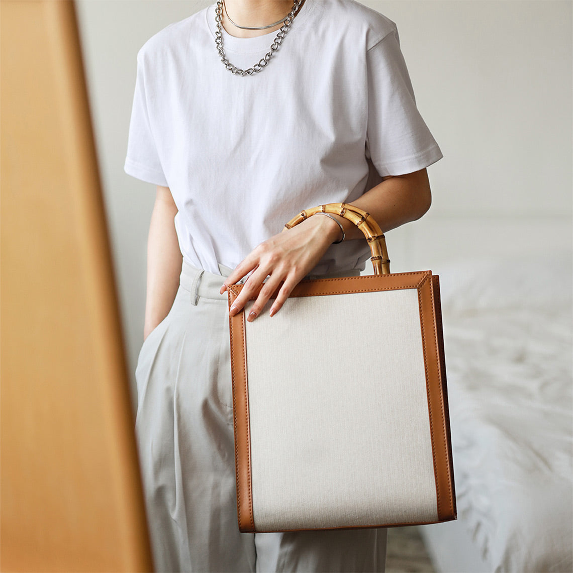 Minimalistic Style Tote Handbag Handmade - Handmade Gift Ideas - Wirkin™