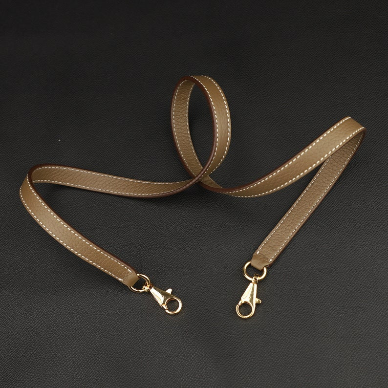 Hermès Style Clemence Leather Bandoulière (16mm Slim): Compatible Crossbody/Shoulder Strap for Small & Mini Bags