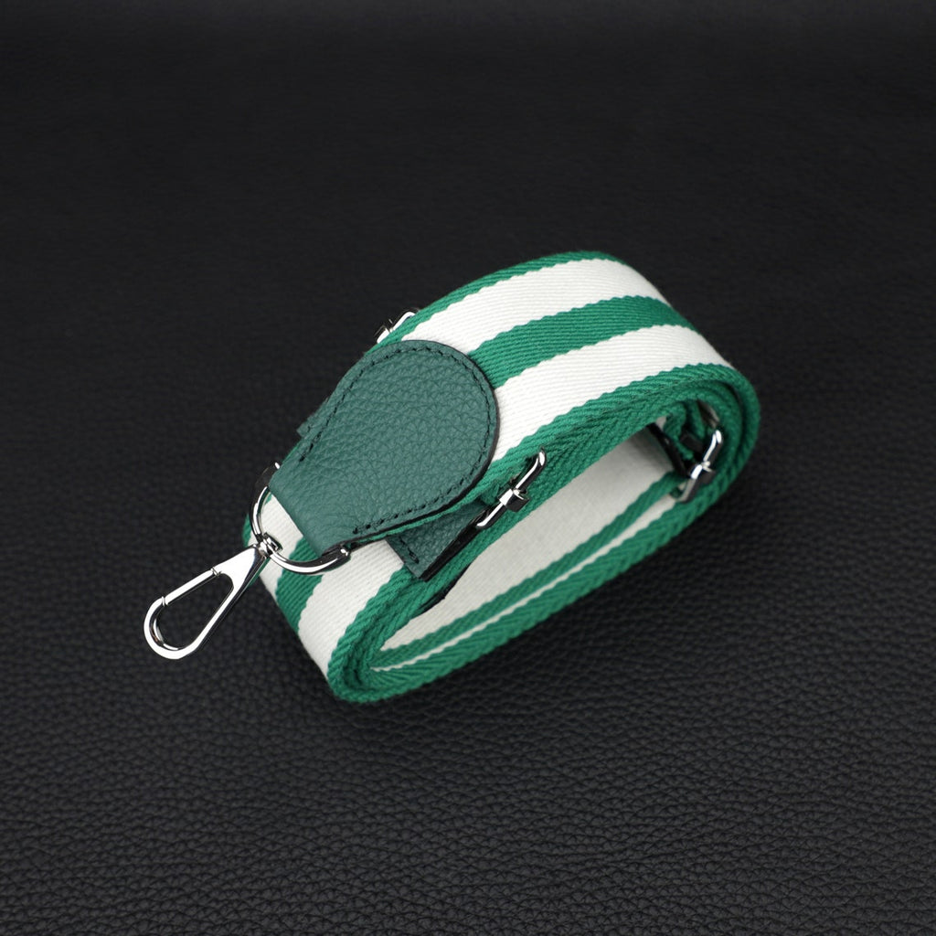 Striped Canvas Crossbody Bag Strap - 50mm Wide Adjustable Replacement