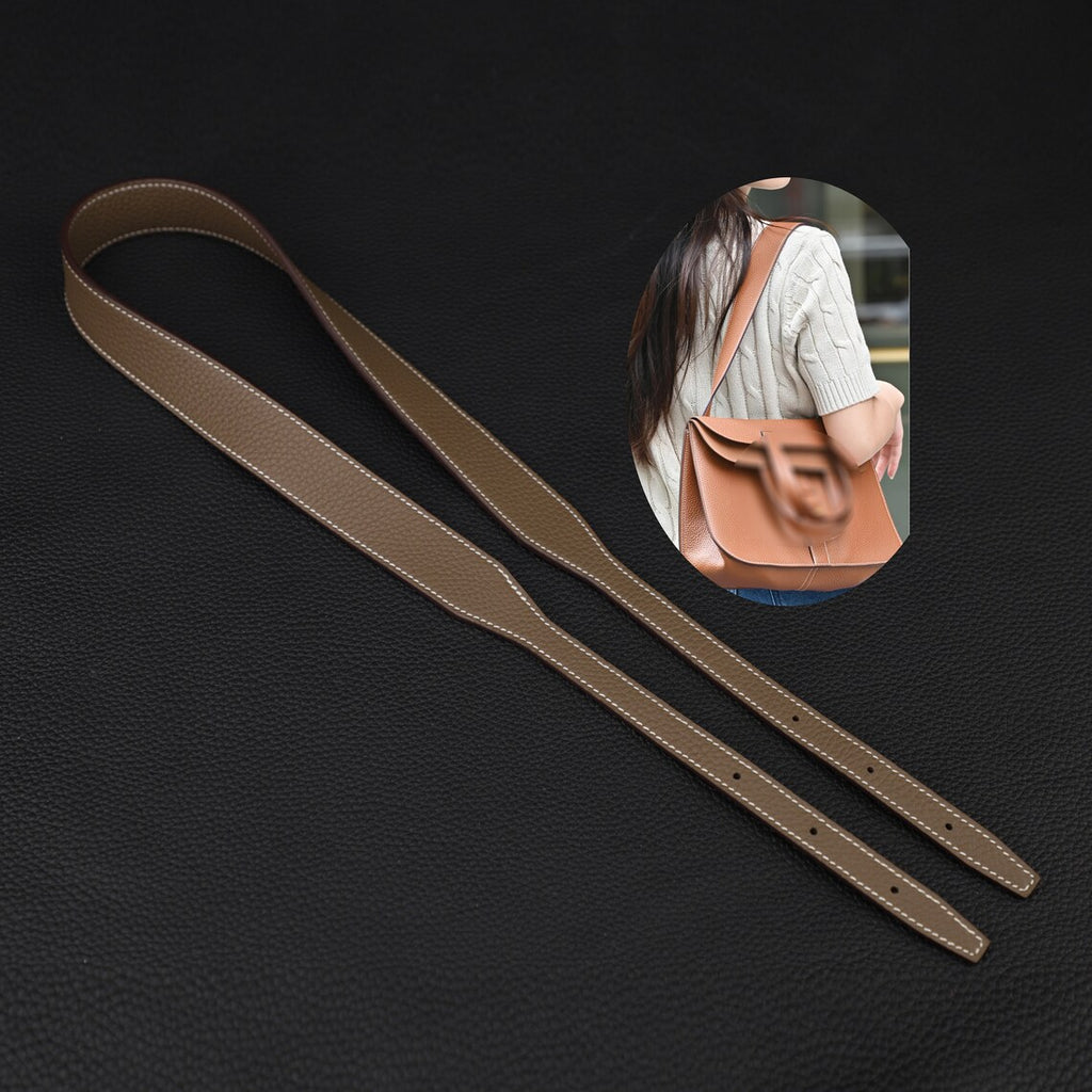 Hermès Style Etoupe (18) Togo Leather Bandoulière (30mm Wide): Compatible Shoulder/Crossbody Strap