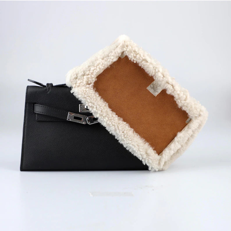 TEDDY HONEY Crafted from plush shearling, Teddy cover offers a soft and cozy feel. customize Fit to Kelly handbag, Birkin handbag