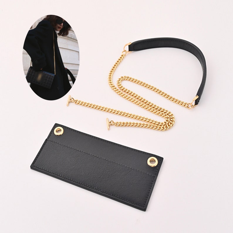 Swift Leather Wallet Insert with Chain Shoulder Strap