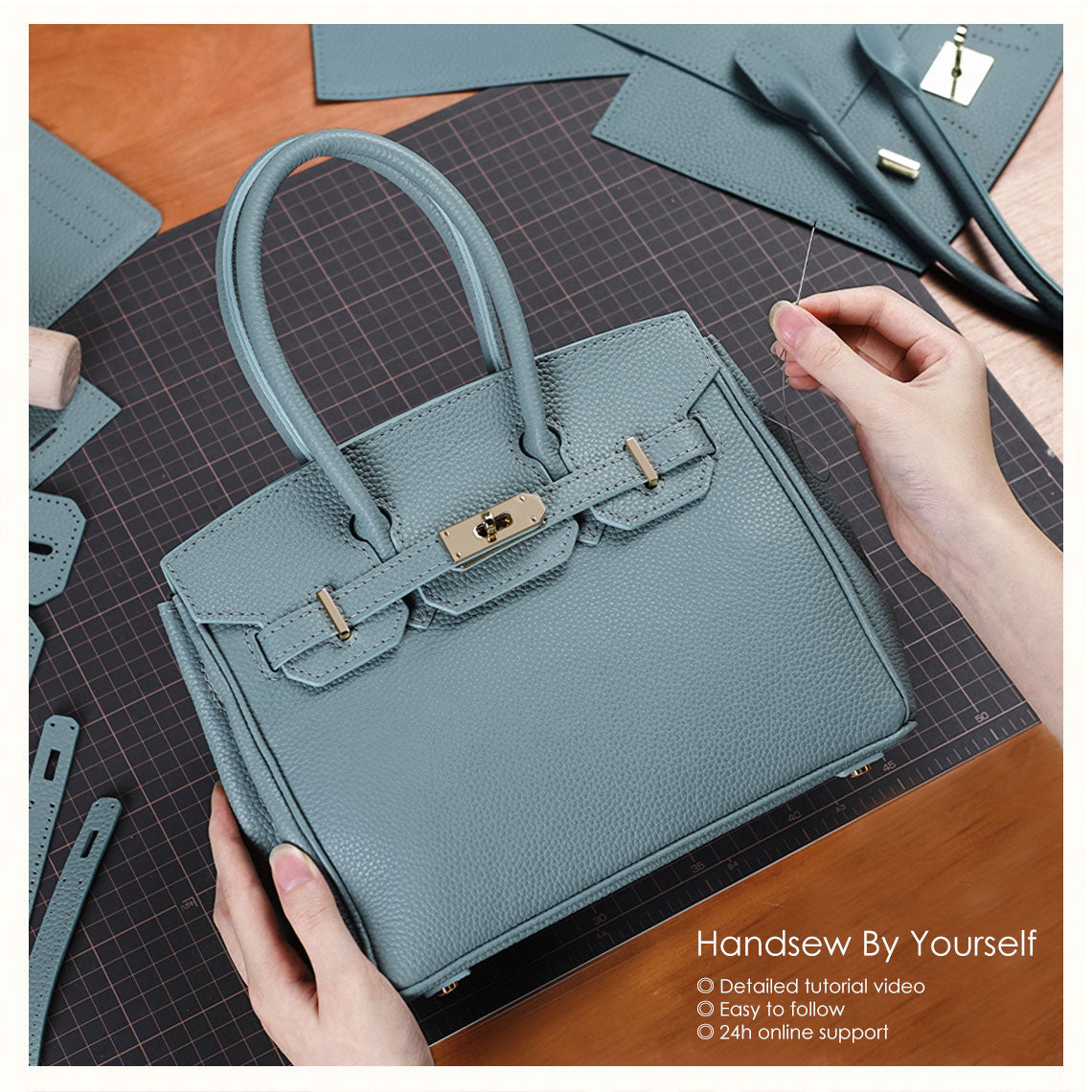 Top Grain Leather Platinum Bag | DIY BAG Kit | Birkin Handbag | Wirkin™ 