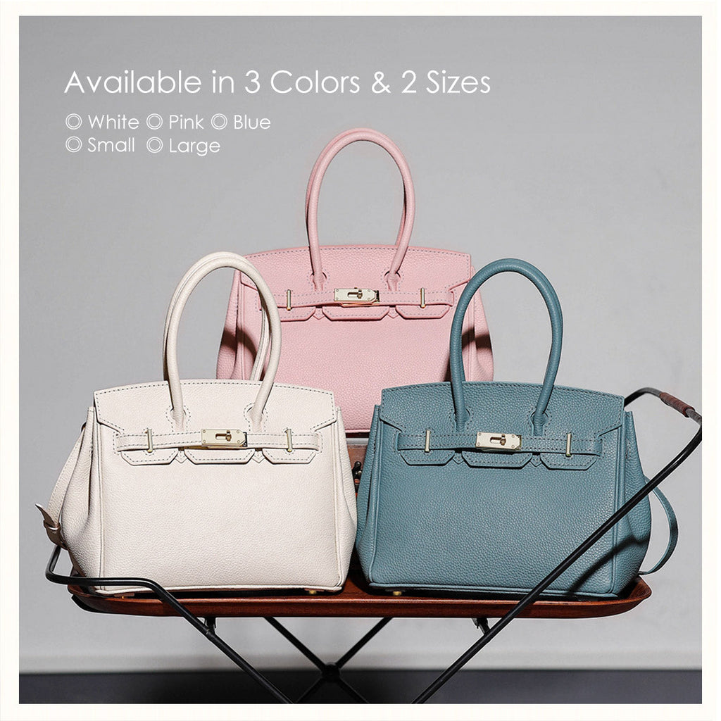 Blue & Pink & White Birkin Bag | DIY Leather handmade bag Kit | Birkin Handbag | Wirkin™ 