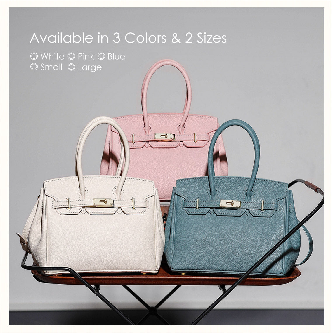 Blue & Pink & White Birkin Bag | DIY Leather handmade bag Kit | Birkin Handbag | Wirkin™ 