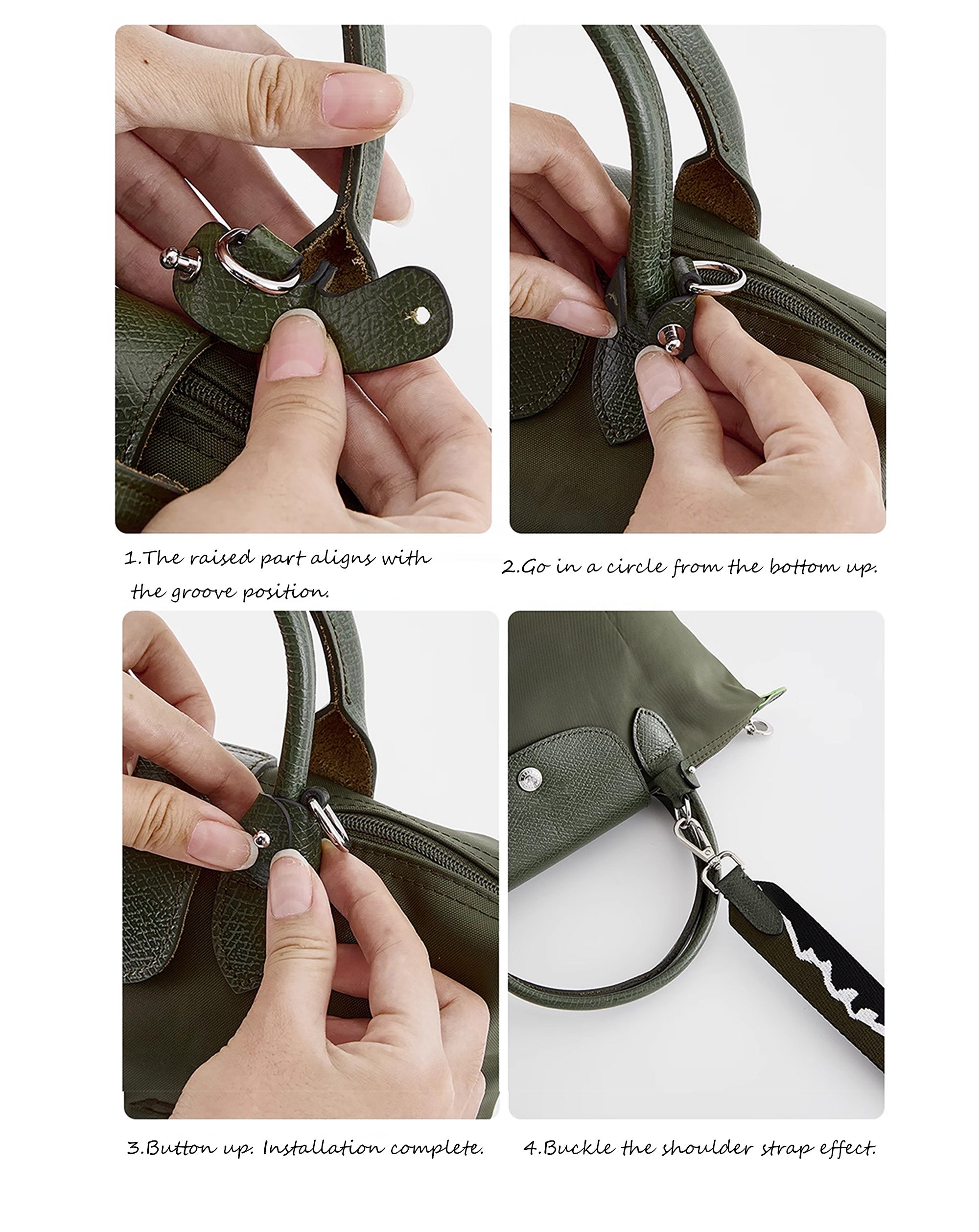 Bag shoulder strap,Short handle small crossbody canvas wide strap, no-hole modification accessory.