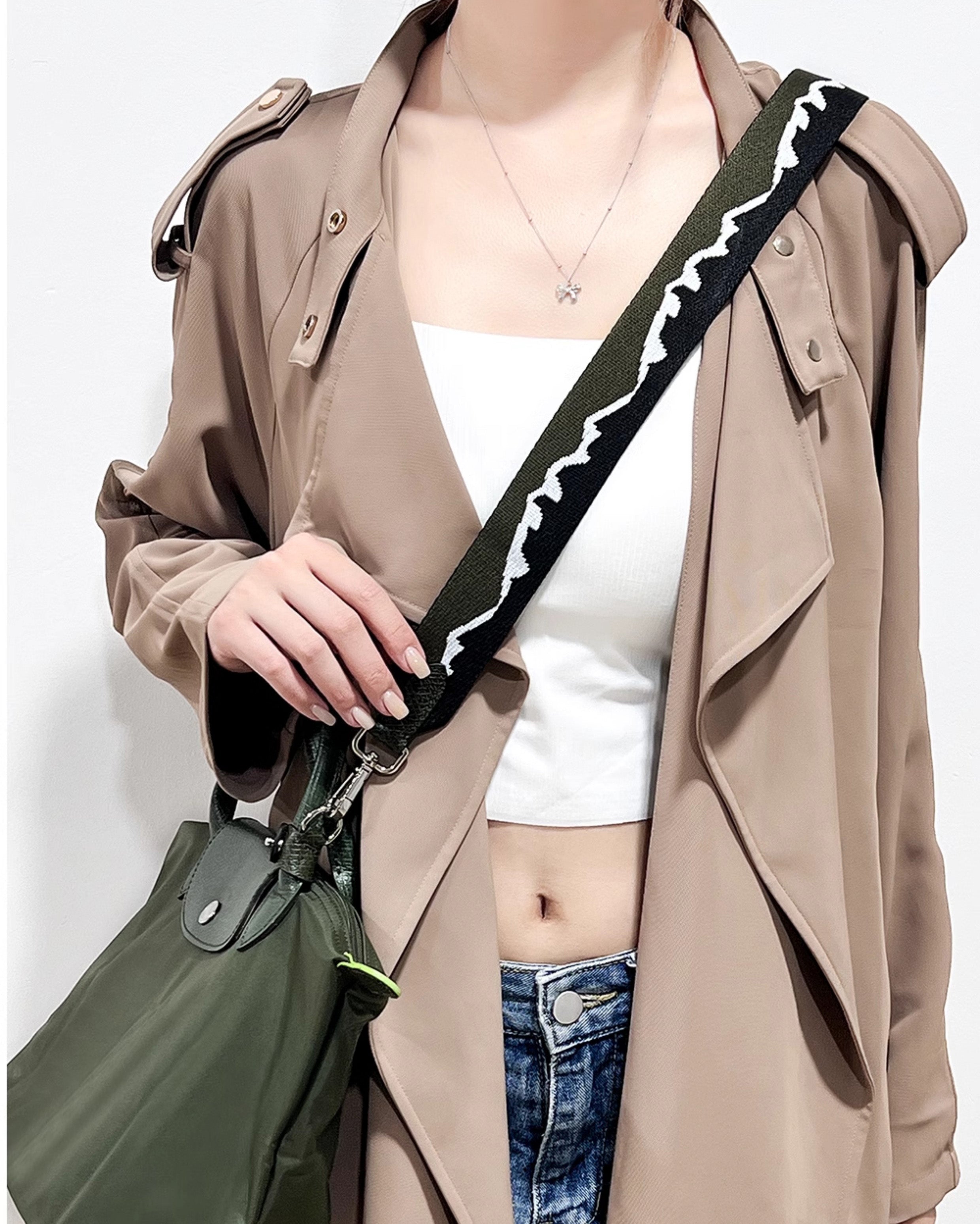 Bag shoulder strap,Short handle small crossbody canvas wide strap, no-hole modification accessory.