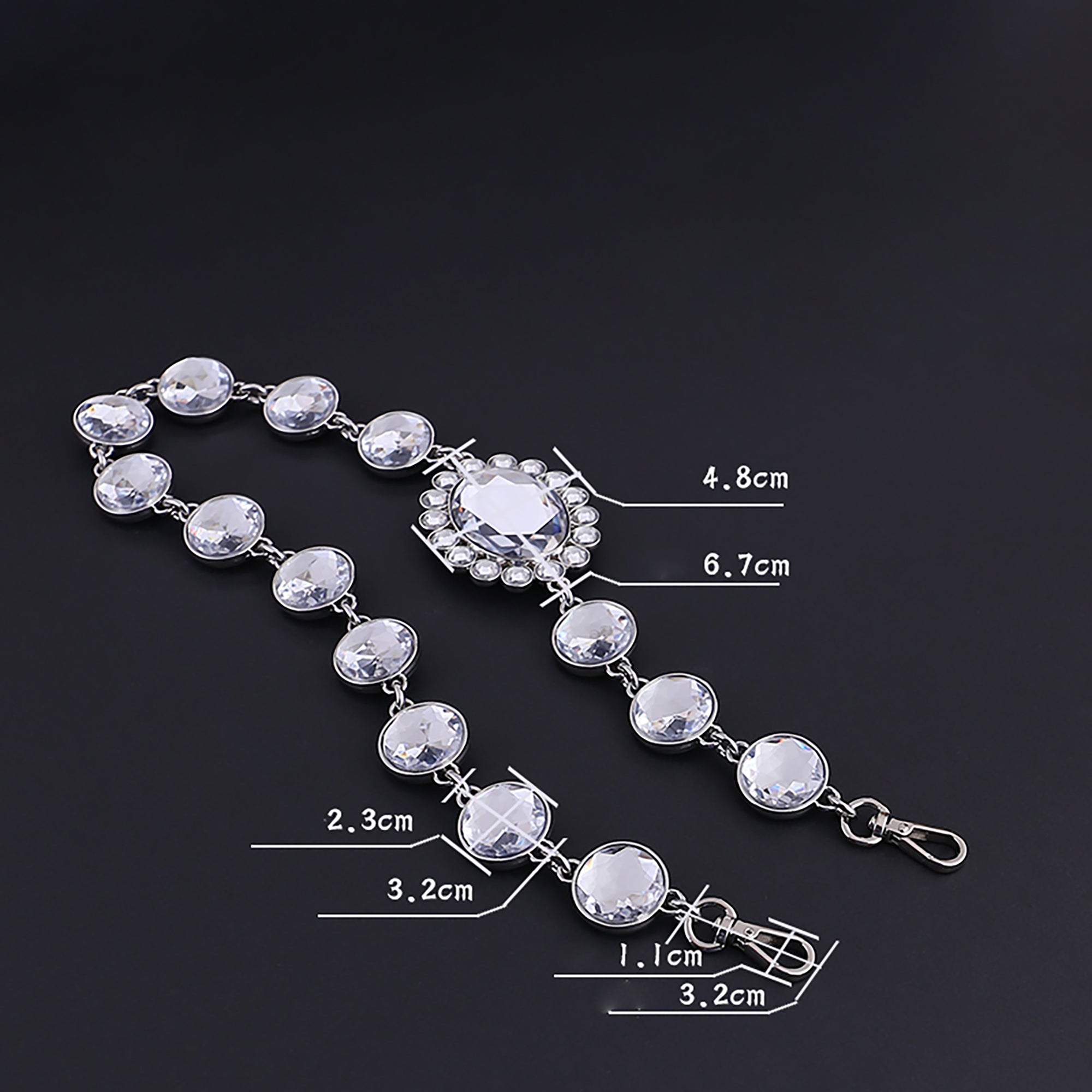 Rhinestone Chain Crossbody Bag with Diamond Chain, Gemstone Bag Strap, Crystal Bag Chain Accessories