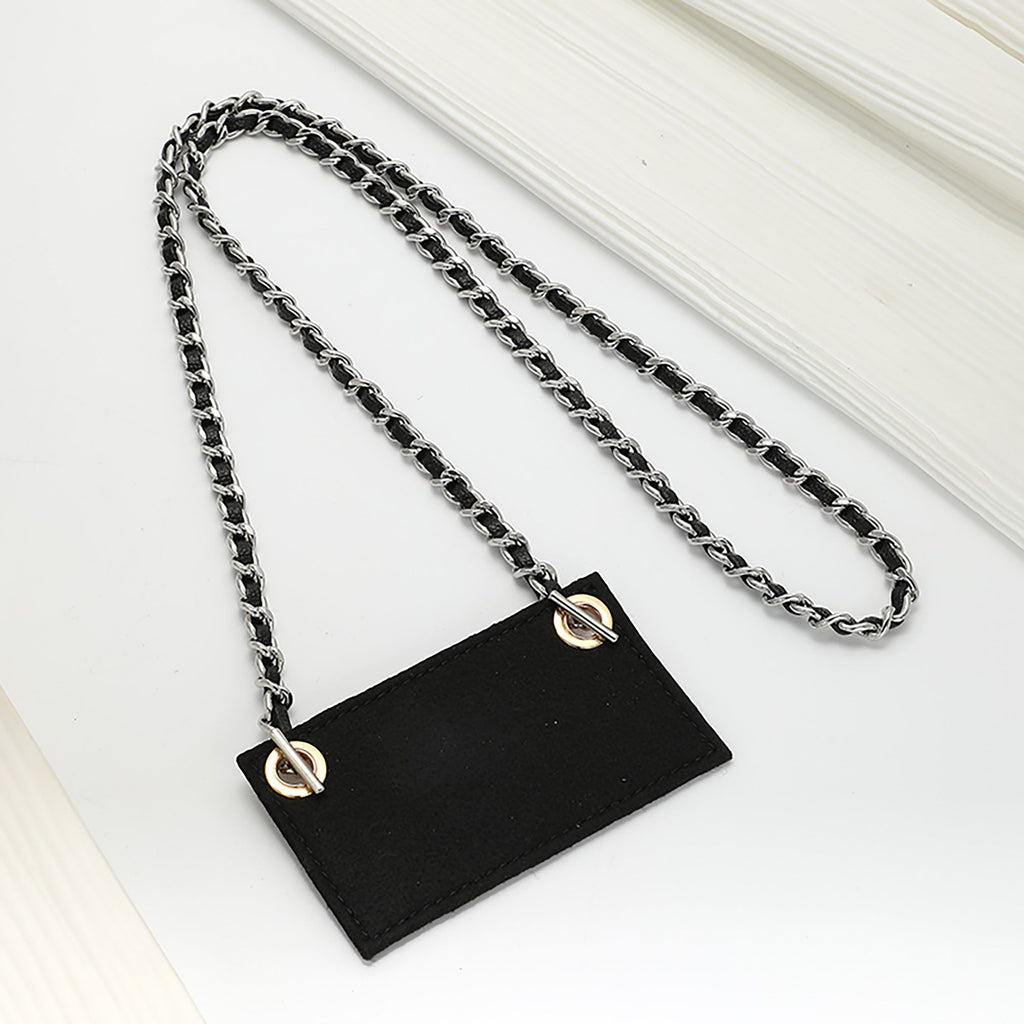 Handmade Chain Strap with Leather & Felt Liner for Women’s Wallet – Customizable Purse Accessory for Wallet Transformation