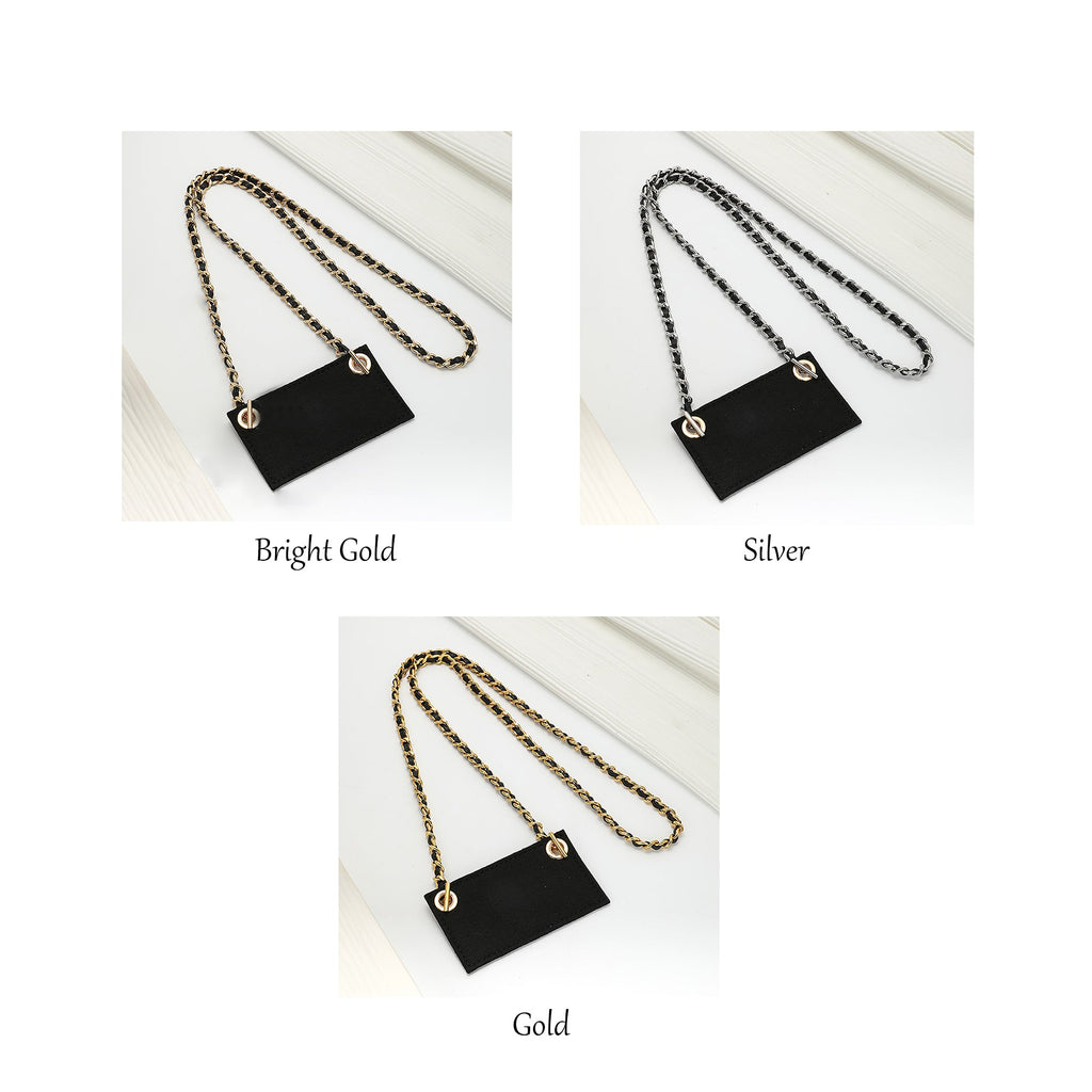Handmade Chain Strap with Leather & Felt Liner for Women’s Wallet – Customizable Purse Accessory for Wallet Transformation