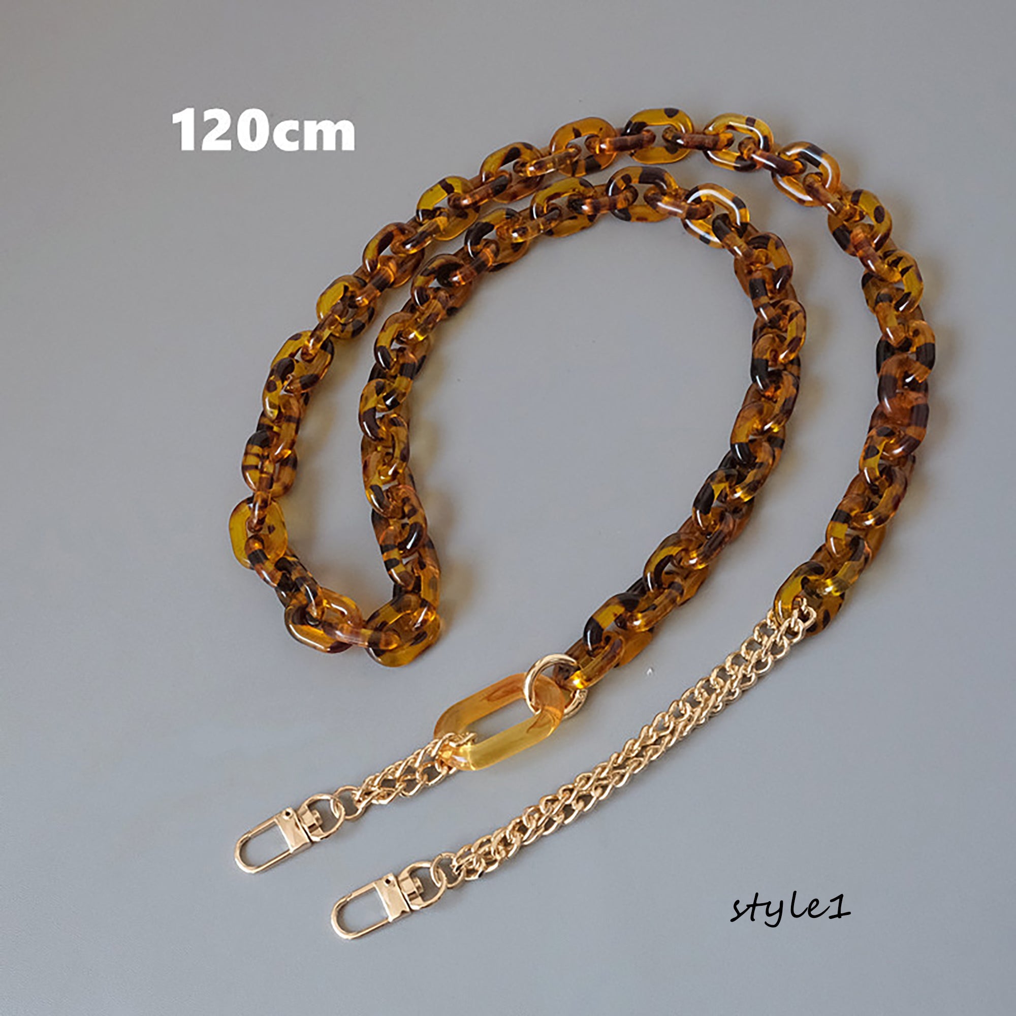 Leopard Print Acrylic Chain Strap – Trendy Crossbody Replacement Strap for Bags