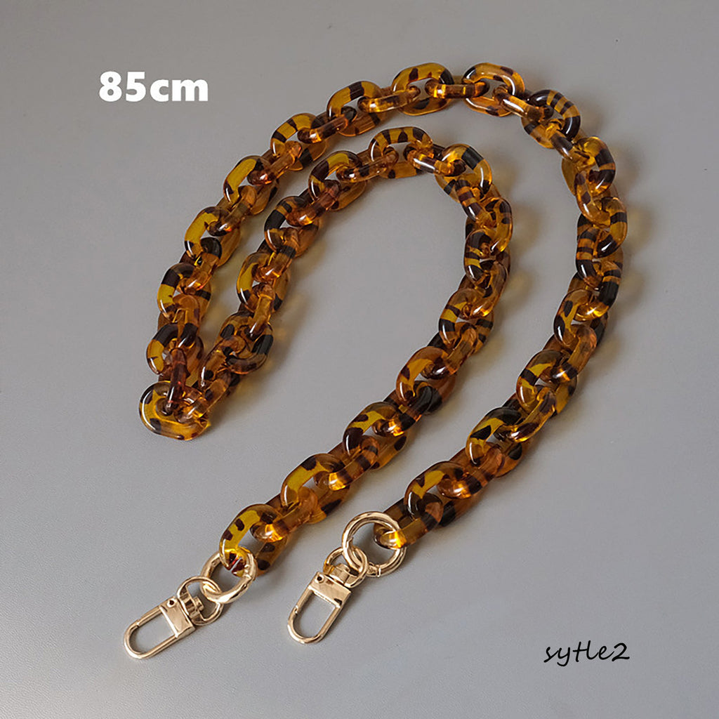 Leopard Print Acrylic Chain Strap – Trendy Crossbody Replacement Strap for Bags