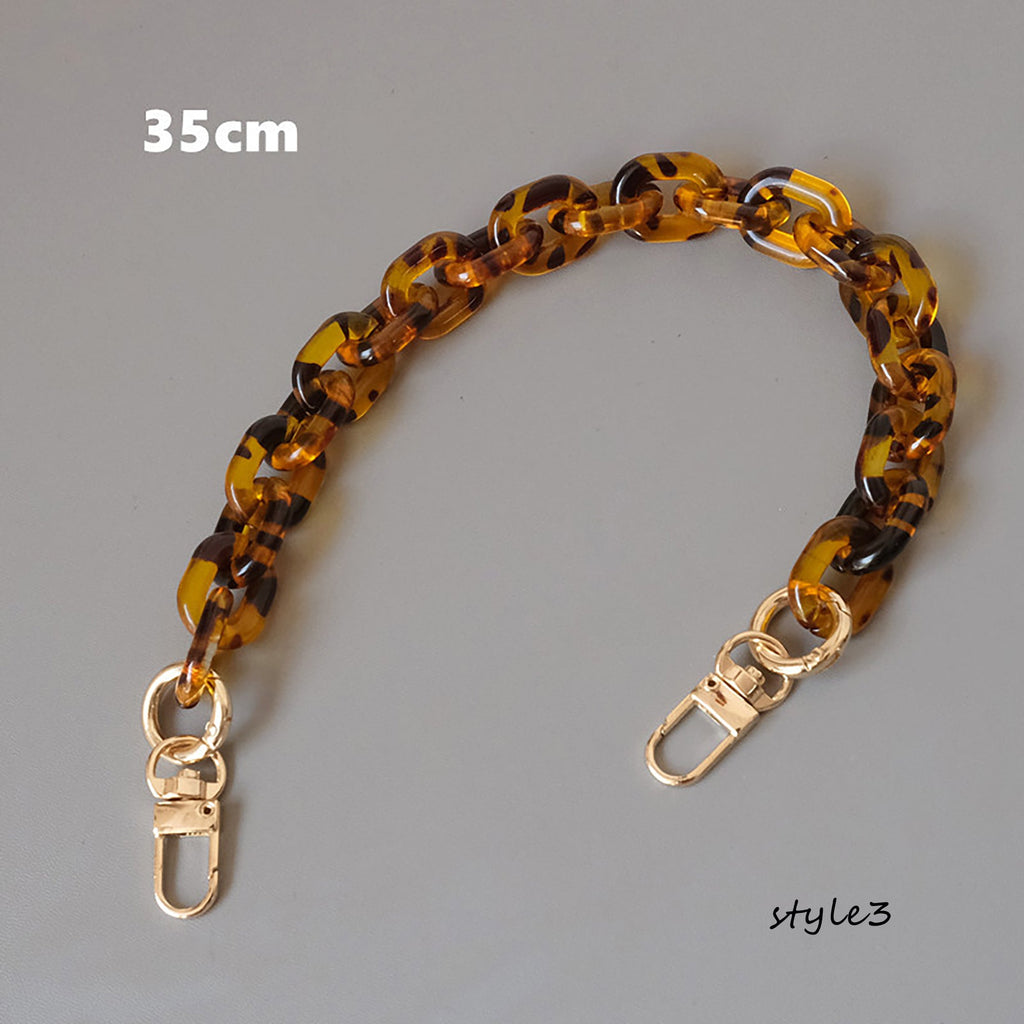 Leopard Print Acrylic Chain Strap – Trendy Crossbody Replacement Strap for Bags