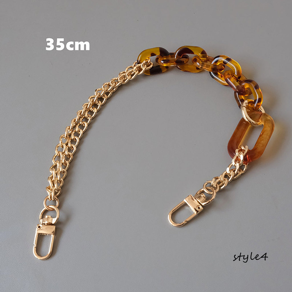 Leopard Print Acrylic Chain Strap – Trendy Crossbody Replacement Strap for Bags