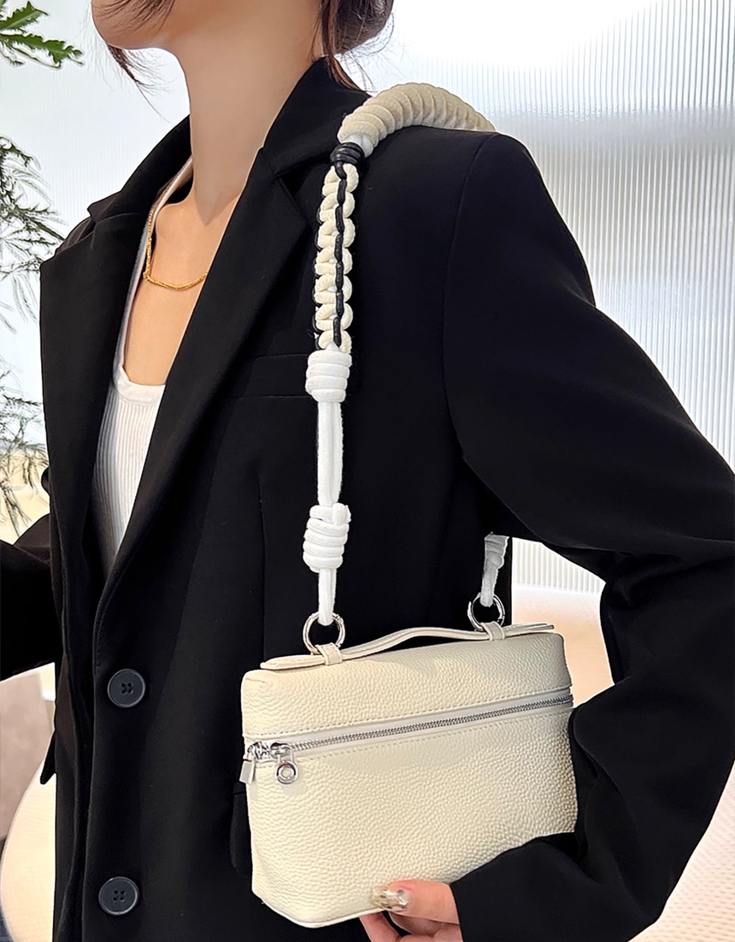 Woven Shoulder Strap & Handle for Loro Piana Bags – Versatile Handbag Accessory, Perfect for Crossbody, Shoulder, and Tote Use