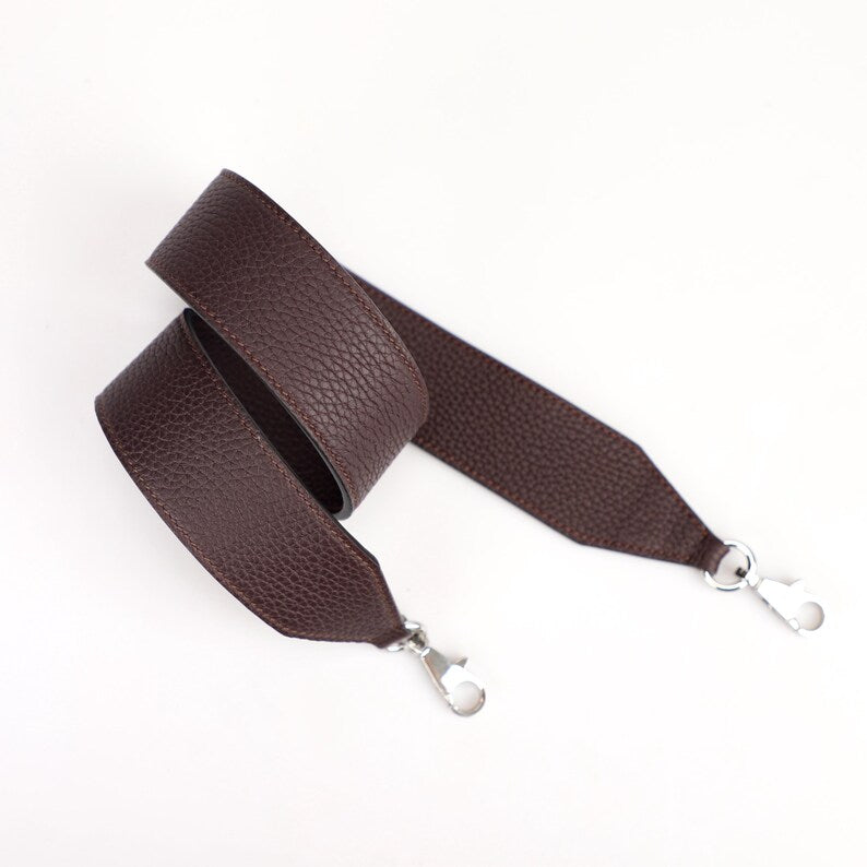 Artisanal Togo Leather Bandoulière (40mm Wide): Hand-Stitched Shoulder Strap Compatible with Birkin & Travel Bags