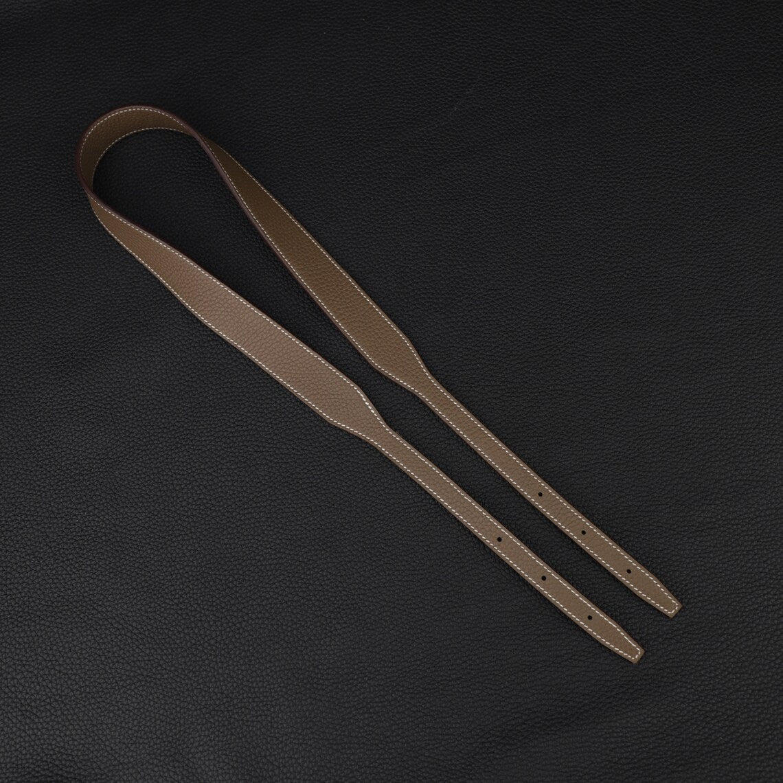 Hermès Style Etoupe (18) Togo Leather Bandoulière (30mm Wide): Compatible Shoulder/Crossbody Strap