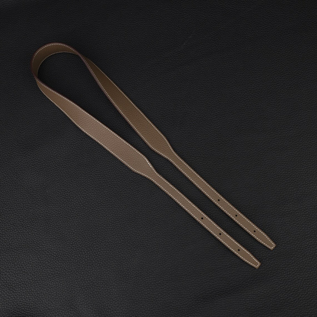 Hermès Style Etoupe (18) Togo Leather Bandoulière: 3cm Wide Shoulder/Crossbody Strap Compatible with Halzan Bags