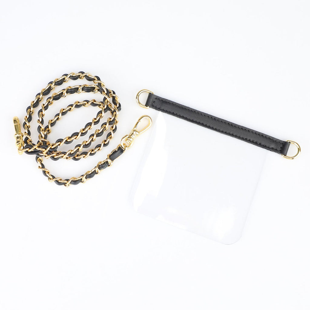 Leather Chain Wallet Strap: Transparent Silicone Insert